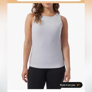 32 Degrees Women's Blue Pearl Soft Textured  Ribbed Tank Top Built in Bra XXL